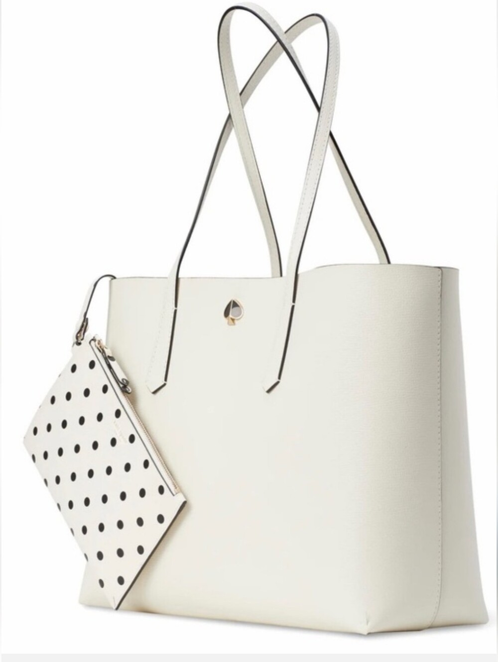 Kate spade Molly Cabana Tote with Black-Trim and Polka Dot Pouch